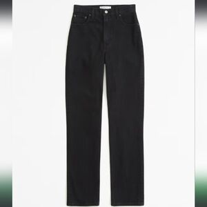 NWT Abercrombie & Fitch The 90s Straight Ultra High Rise Black Jeans Size 28 6R